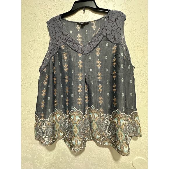 Women’s Sleeveless Casual Top Size 2X Blue - Picture 1 of 5